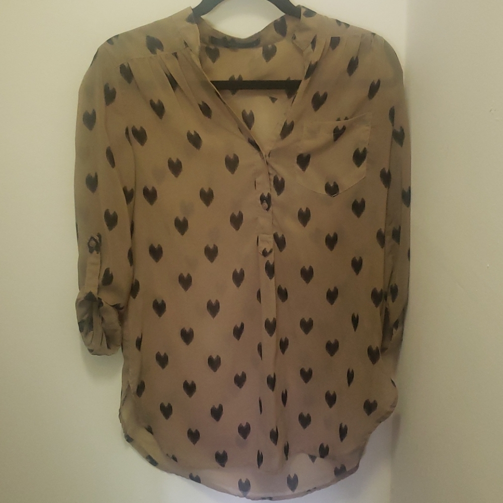 Heart tunic button up
